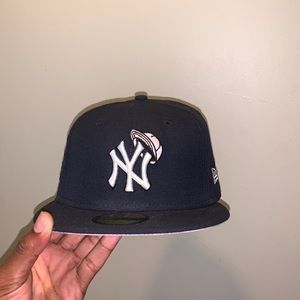 Pink Brim 100th Anniversary Yankees Fitted